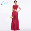 Lace Sequined Beading Chiffon Red China Vestidos de dama de honra